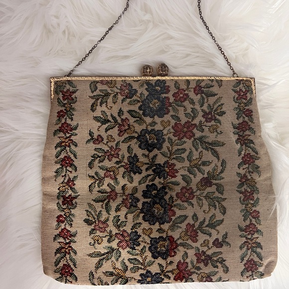 Delill vintige Handbags - delill, vintage clutch flower print, used in two ways